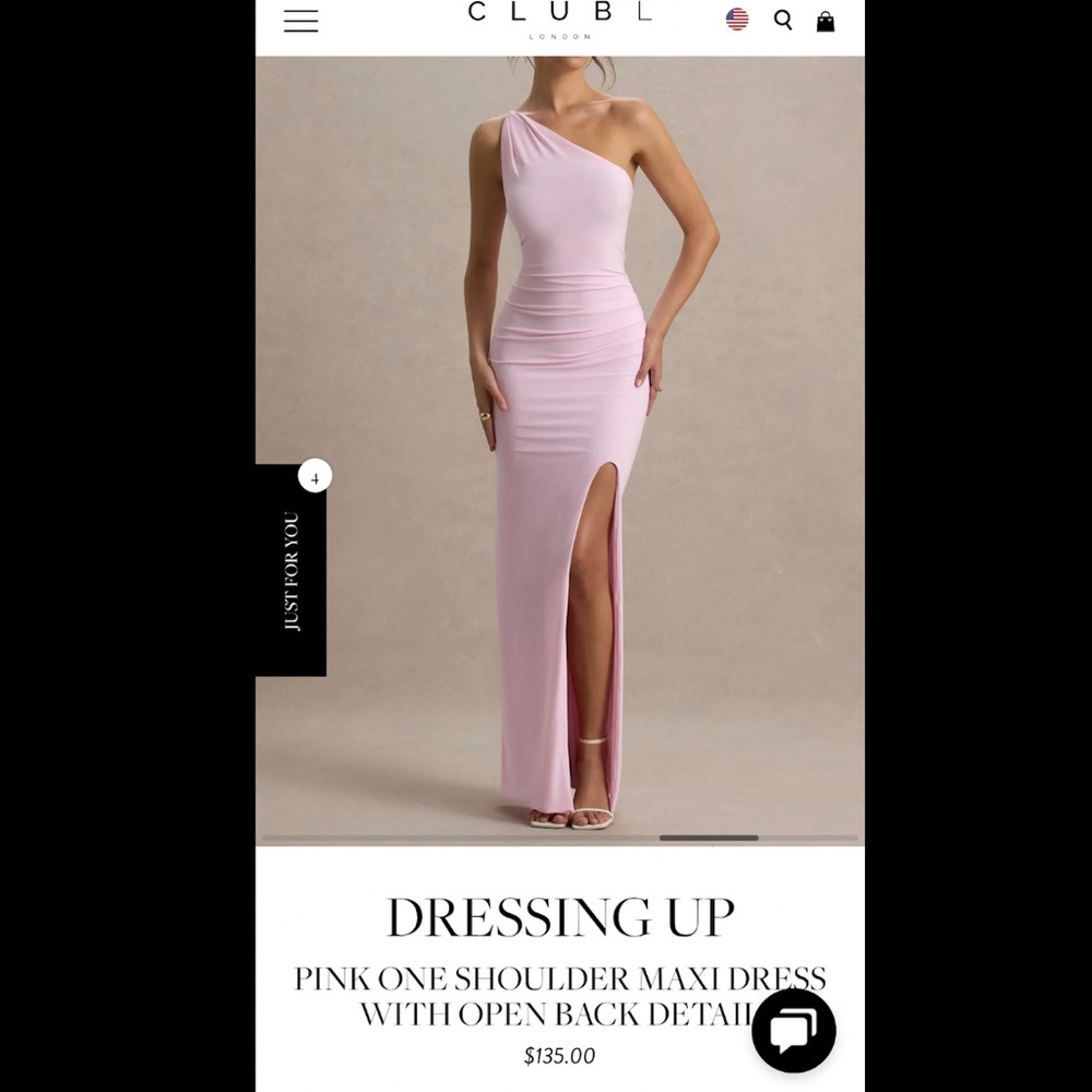 Pink One Shoulder Backless Maxi Dress